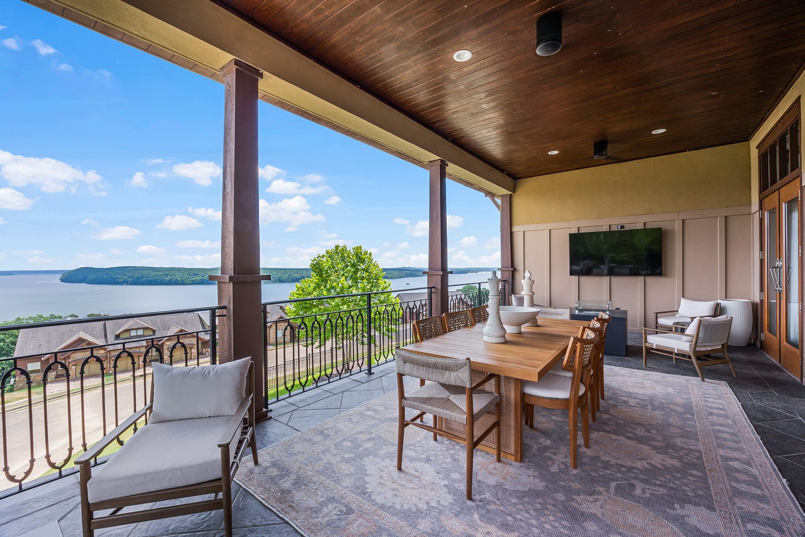 Tennessee lakefront home with private terrace overlooking Pickwick Lake